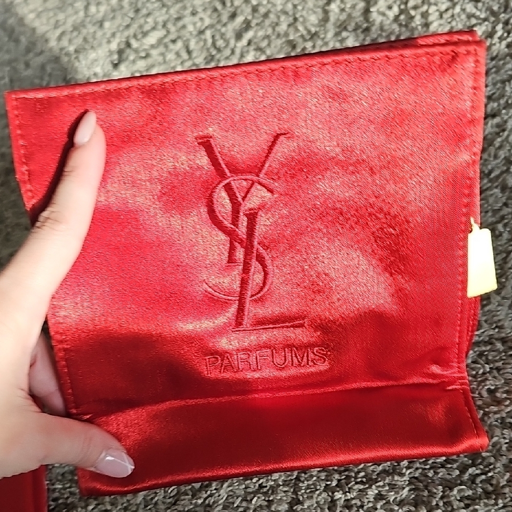 YSL Red Satin Pouch